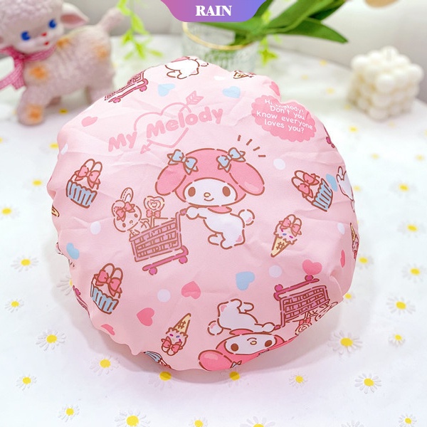 1 Mũ Trùm Đầu Dày Hai Lớp Chống Thấm Nước In Hình Kuromi Đáng Yêu