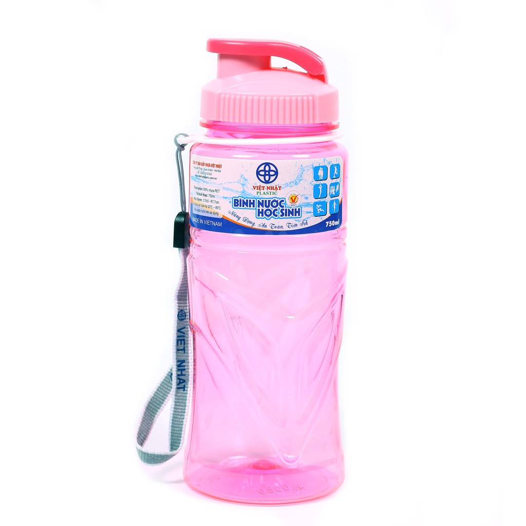 Bình nước học sinh, bình nước thể thao Việt Nhật 550-750-900ml giá rẻ. Màu ngẫu nhiên.