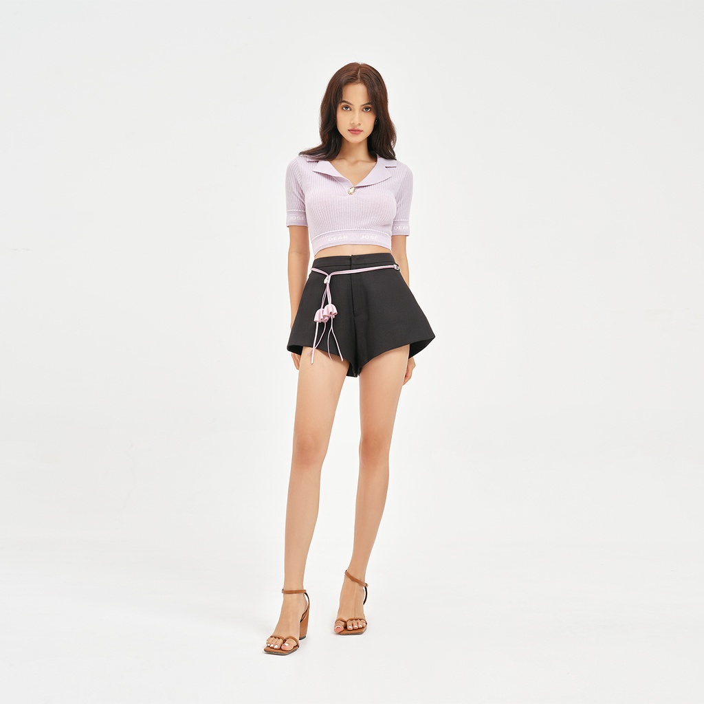 DEAR JOSÉ - Quần short ống rộng Monte Carlo vải cotton đen