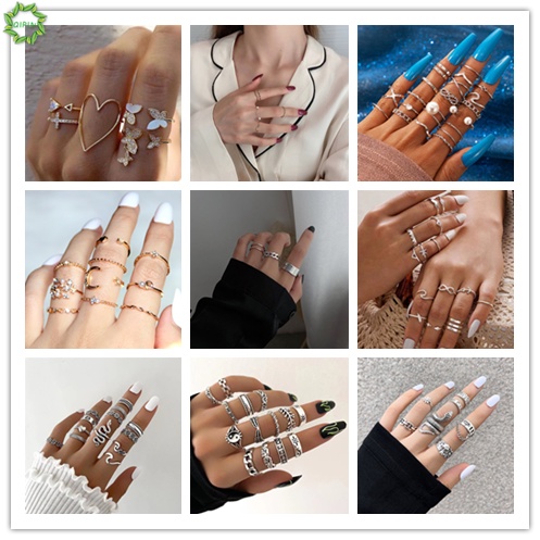 Bộ nhẫn đeo khớp ngón tay nhiều kiểu phong cách Bohemian thời trang