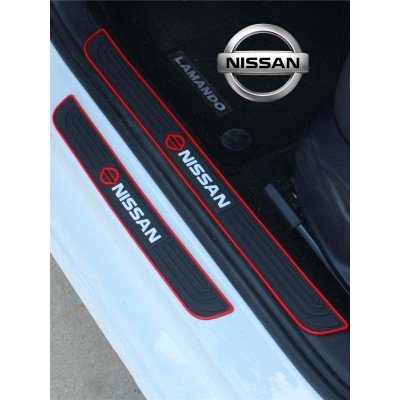 Bộ 4 miếng dán gờ đạp lên xe chống trầy xước cho xe Nissan Almera Sylphy Juke Xtrail Terra Navara YG022