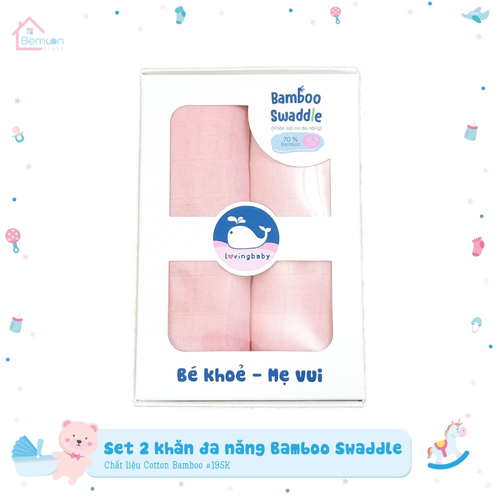 Khăn đa năng sợi tre Lovingbaby Set 2