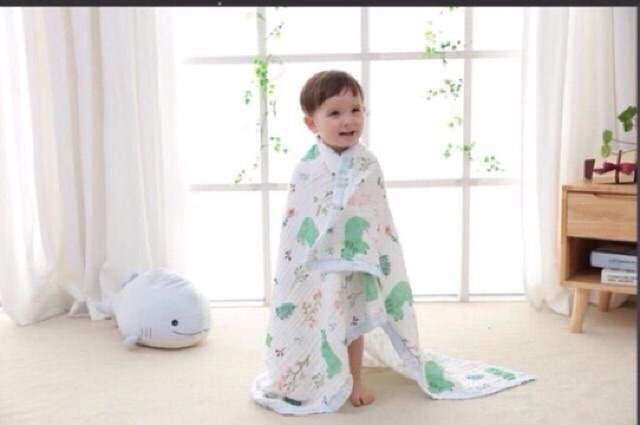 Chăn xô cotton 6 lớp FREESHIPkích thước1.1mx1.1m bo viền siêu đẹp❤️đóng túi zip