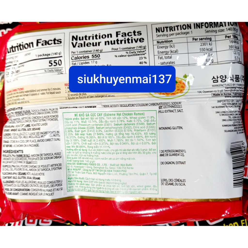 mì siêu cay hàn quốc samyang 2x ,140 gr gói | BigBuy360 - bigbuy360.vn