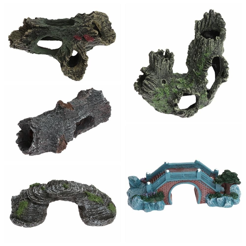 KUNHEV Phụ kiện trang trí bể cá nhiều mẫu tùy chọn chất liệu nhựa resin thời trang