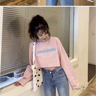Áo croptop nữ tay dài Uni