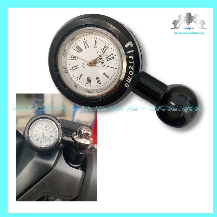 Đồng Hồ Xe Máy, Đồng Hồ Rizoma, gắn Chân Gương xe máy thông dụng cho nhiều dòng xe