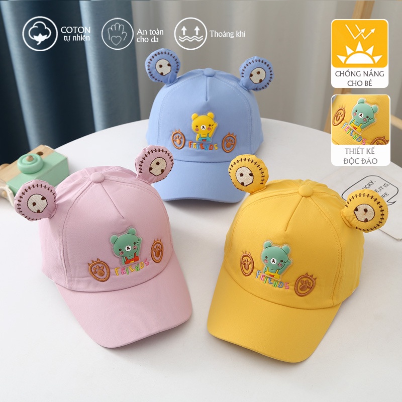 Nón mũ lưỡi trai trẻ em chống nắng 1-3 tuổi, hoạt hình ẾCH dễ thương, chất liệu cao cấp, phong cách Hàn Quốc Poco Home