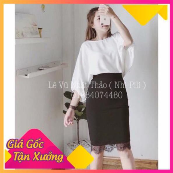 GIÁ SỈ - Chân váy bút chì phối ren siêu đẹp