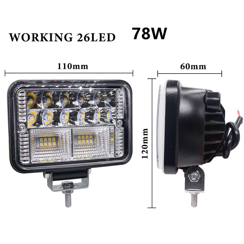 Set 2 bảng đèn LED 12V 24V 54W 3030 18SMD 4x4 cho xe tải / xe đầu kéo / SUV làm việc