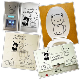 Decal dán tường Mèo xinh