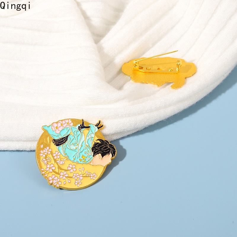 Ghim cài áo MISS ZOE bằng kim loại tráng men họa tiết hoạt hình yuzuru hanyu