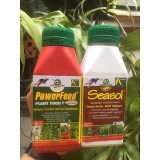 Combo 2 chai phân đạm cá powerfeed và tảo biển seasol chai 250ml nhập khẩu úc