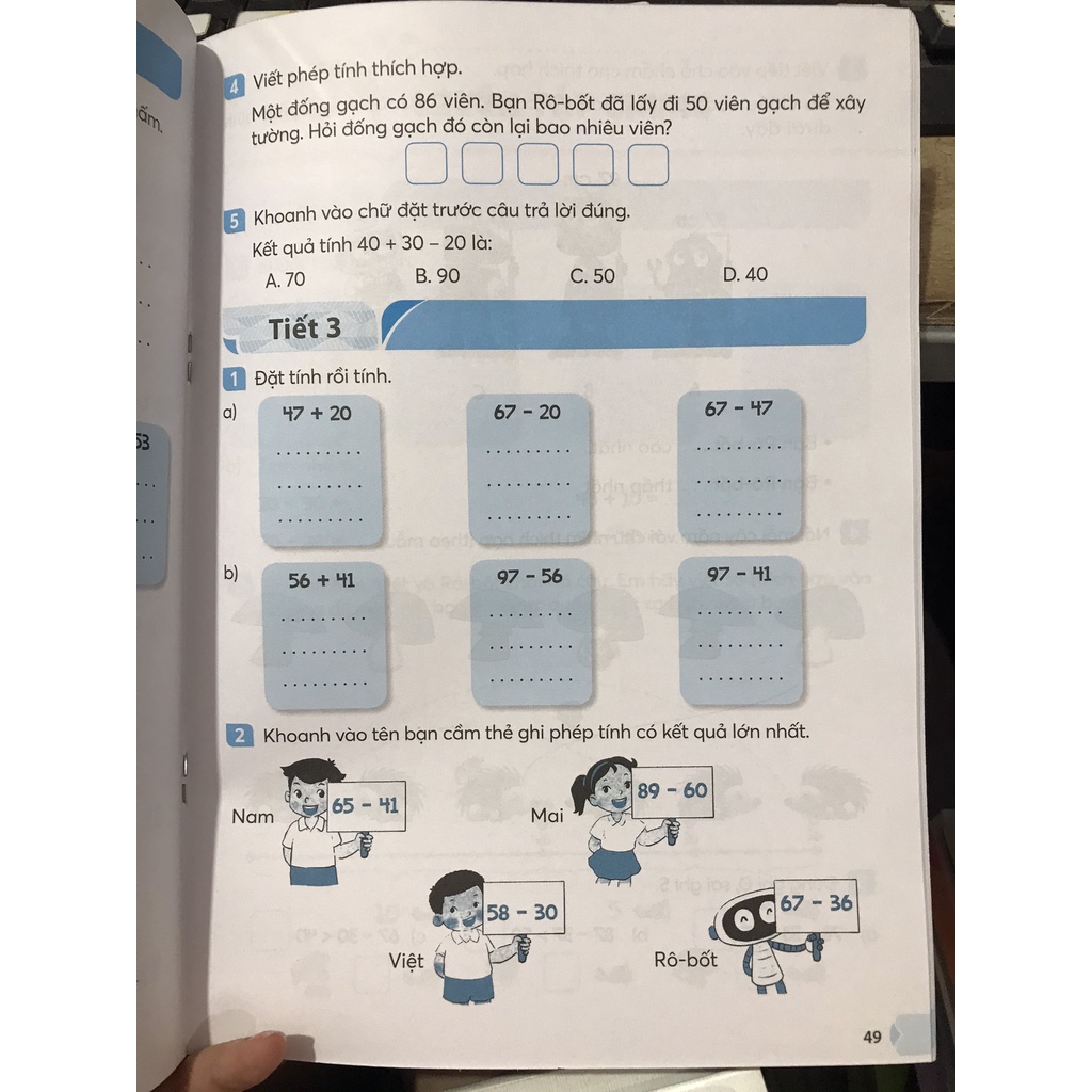 Sách Vở thực hành toán lớp 1 tập 2 ( kết nối tri thức )