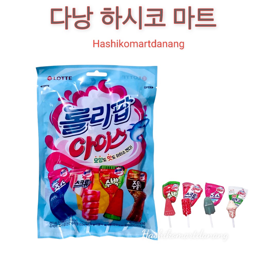 Kẹo mút Lollipop ice Lotte gói 132g