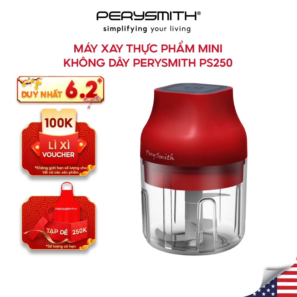 Máy xay thực phẩm mini không dây PerySmith PS250 sạc USB
