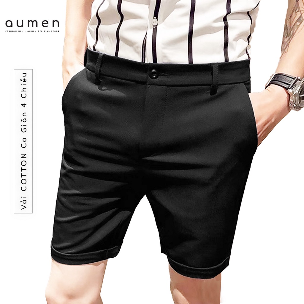 Quần Short Âu Nam AUMEN Form Hàn Vải Dày Dặn Co Giãn Tốt