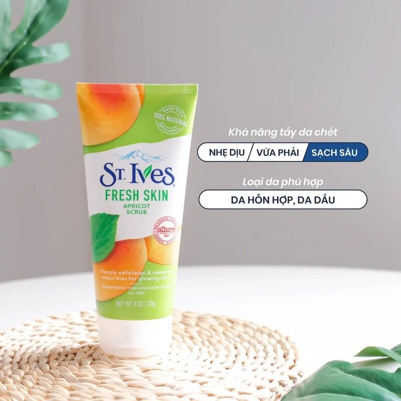 Sữa Rửa Mặt Tẩy Tế Bào Chết St.Ives 170g Bản Mỹ