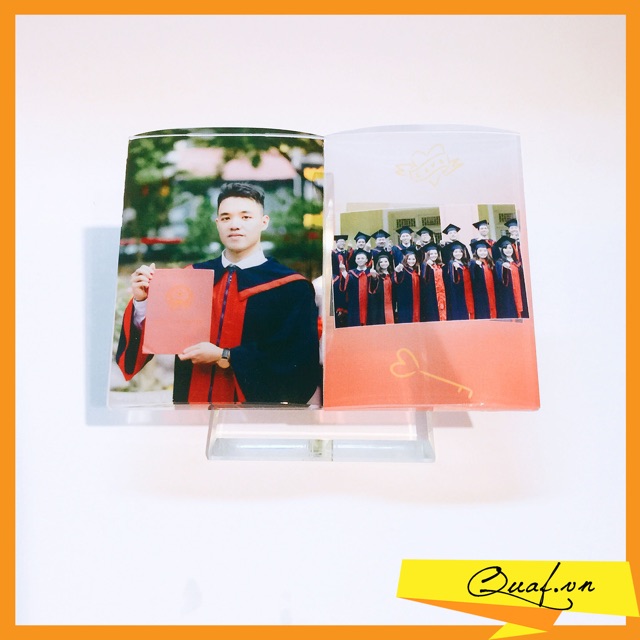 In ảnh lên pha lê sách