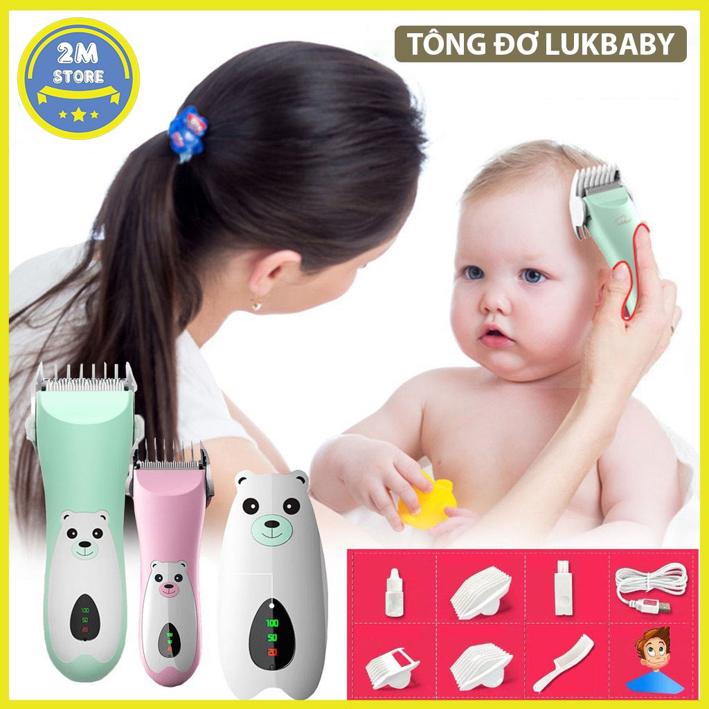 (CHỌN MÀU) Tông Đơ Cắt Tóc Sơ Sinh, Cắt Tóc Trẻ Em 0-15 Tuổi Sạc Điện LUKBABY (Tặng Kèm Áo Trùm Cắt Tóc)