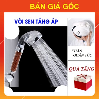 Vòi Sen Tăng Áp Lực Nước [COMBO TẶNG KÈM] Khăn Quấn Tóc Nhanh Khô GIÁ SỈ, Vòi Hoa Sen Đứng Tắm Bồn Nóng Lạnh Kèm Dây