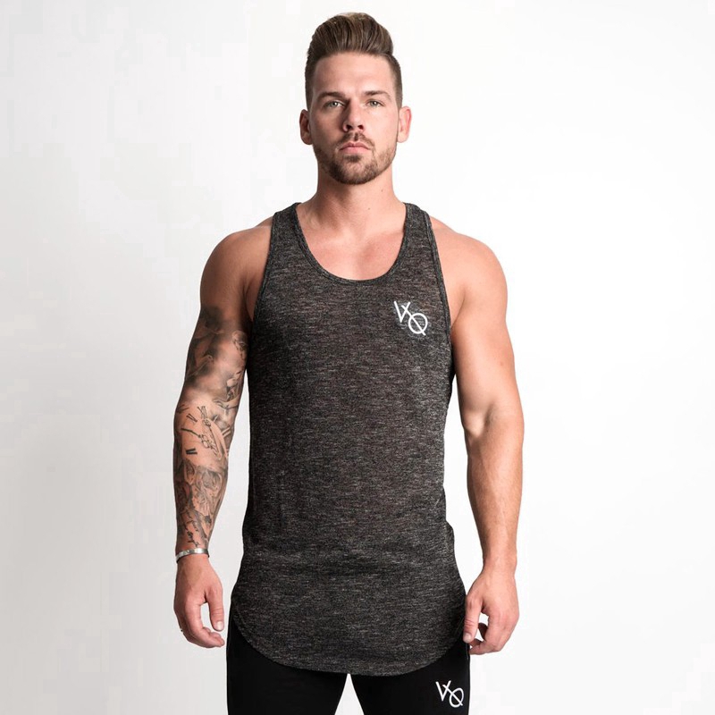 VQ Men's Cotton Sporty Vest Stretch Causal Plus Size Tank Tops 8 Colors