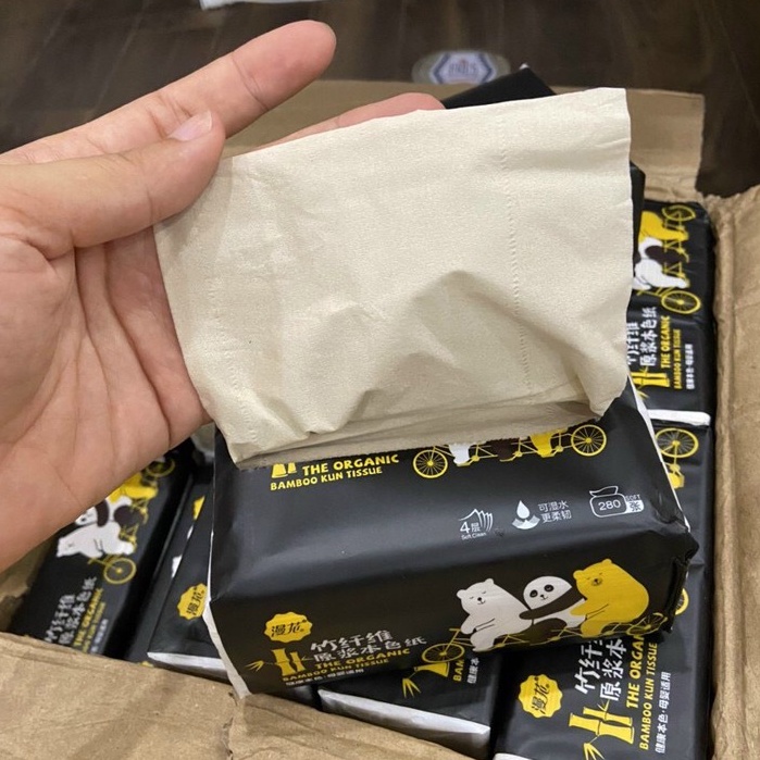 Combo giấy ăn gấu trúc nội địa Trung Manhau ( 1 gói và 5 gói)