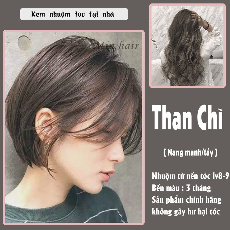 thuốc nhuộm tóc màu than chì . tặng kèm oxi trợ dưỡng và bao tay