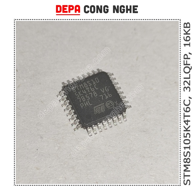 Vi điều khiển STM8S105K4T6C , IC MCU 8BIT 16KB FLASH 32LQFP, Hàng Mới, Có Sẵn Hàng
