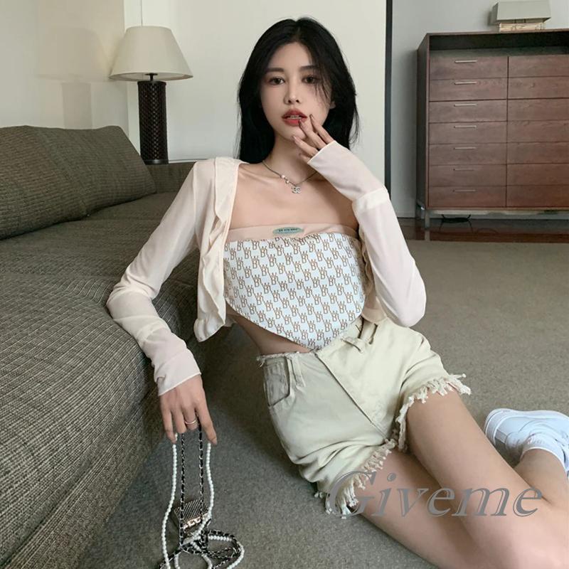 Áo Crop Top Cổ Thuyền Không Dây Thời Trang Nữ