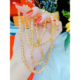 [Y MÀU 18K 24K] Dây Chuyền Nữ Khắc Mai Vàng Phối Với Mọi Kiểu Mặt Dây Hoặc Đeo Không Mặt Đều Sang - Trang Sức Nữ Đẹp