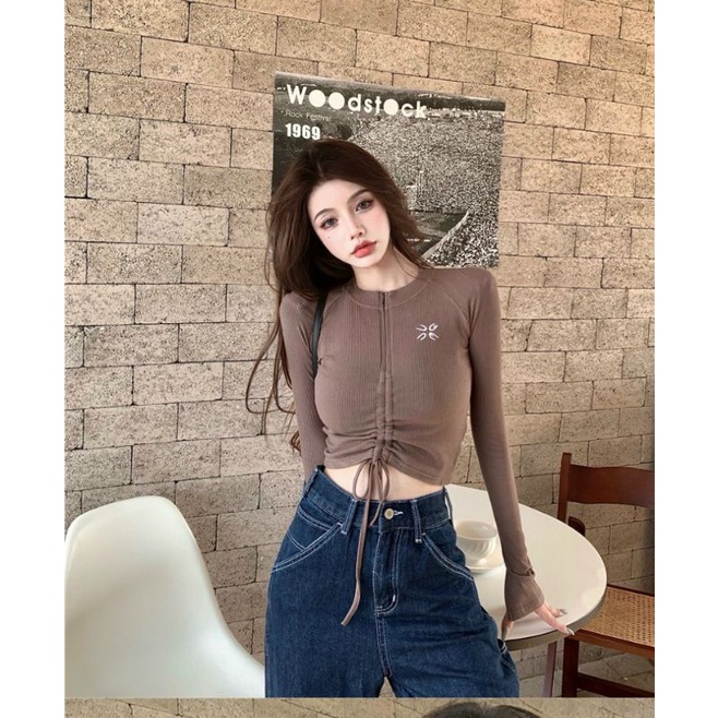 Áo voan in hoa rút dây xinh GB0509