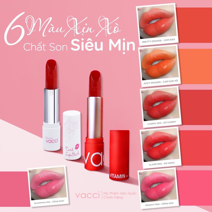 SON VACCI VITAMIN TINT DƯỠNG MÔI LÂU PHAI