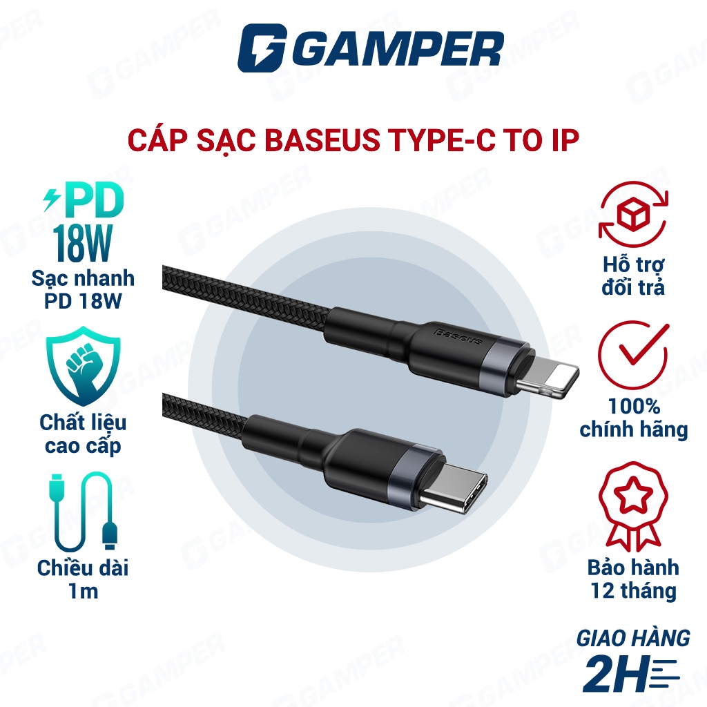Dây Sạc IP Baseus Sạc Nhanh PD 18W Cổng Type C To IP Cho IP8 Đến 13 Pro ...