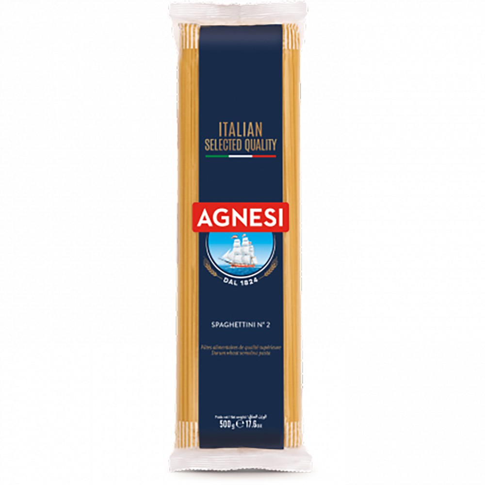 Mì Ý Spaghettini Agnesi 500g, dùng lúa mì durum cao cấp giữ sốt, không gãy và dính