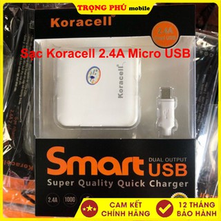 Sạc Koracell 2.4A Micro USB (2 cổng USB)
