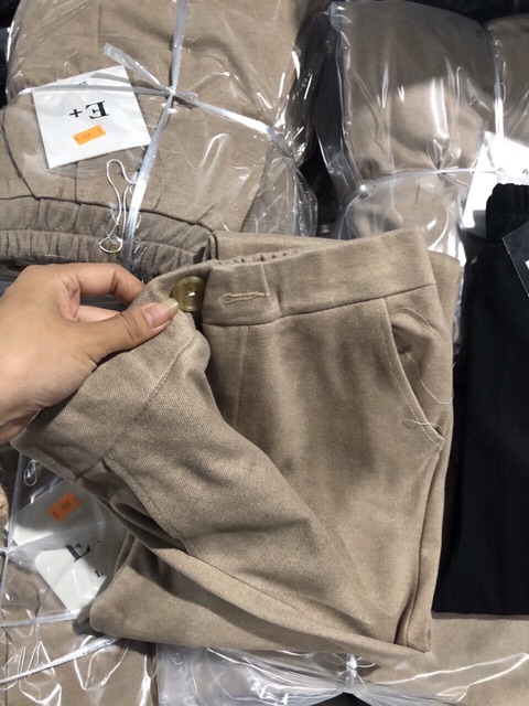 (ảnh thật +video) quần baggy dạ nữ cạp cúc chun lưng | BigBuy360 - bigbuy360.vn