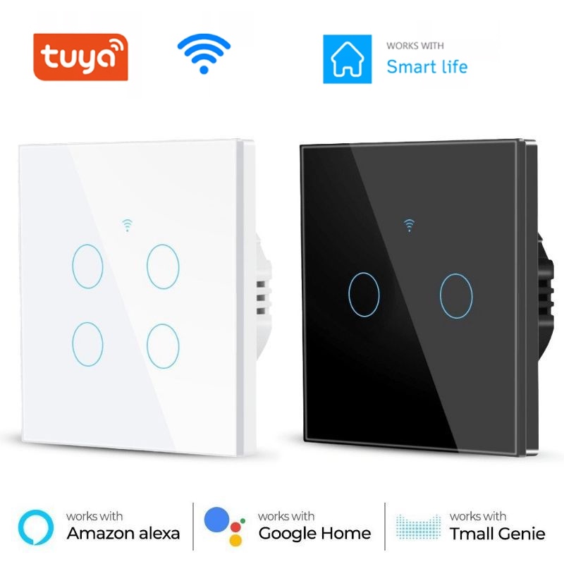 ✅Stock✅ Công tắc đèn thông minh Wifi 100-250V Không cần dây trung tính Công tắc cảm ứng hoạt động với Alexa Google Home ito