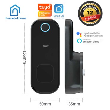 Khóa cổng vân tay thông minh TUYA R5 kết nối Wifi mở bằng vân tay, mật khẩu, thẻ từ, chìa cơ, app điện thoại - iohome.vn