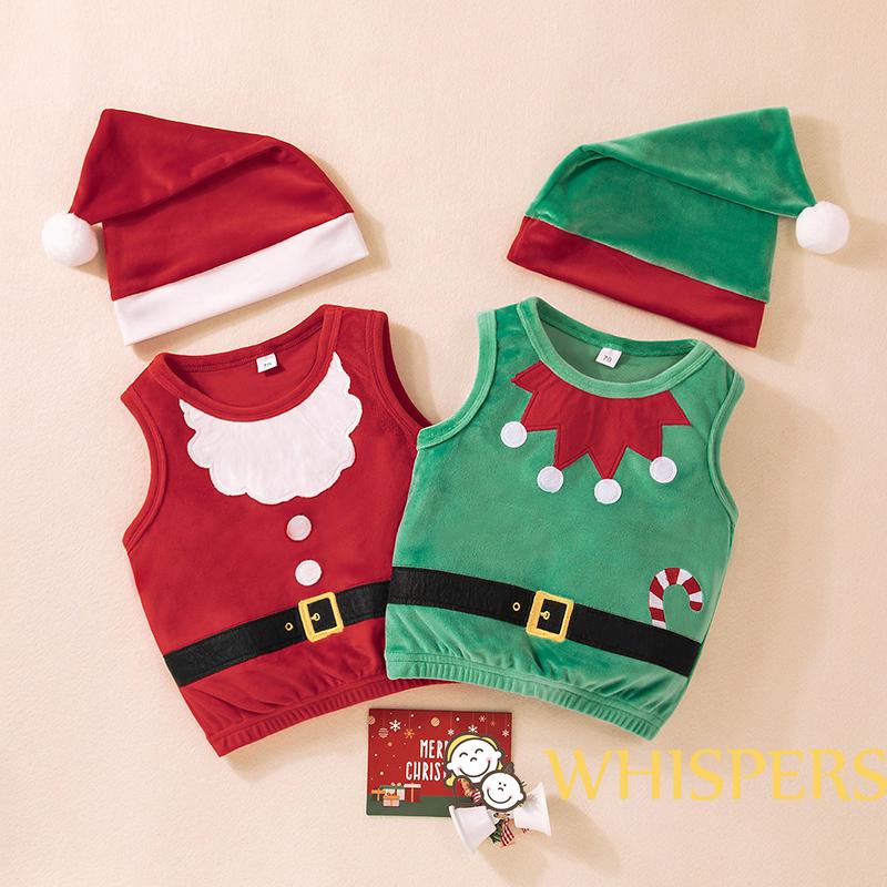 Áo Thun Ba Lỗ + Nón Ông Già Noel Cho Bé