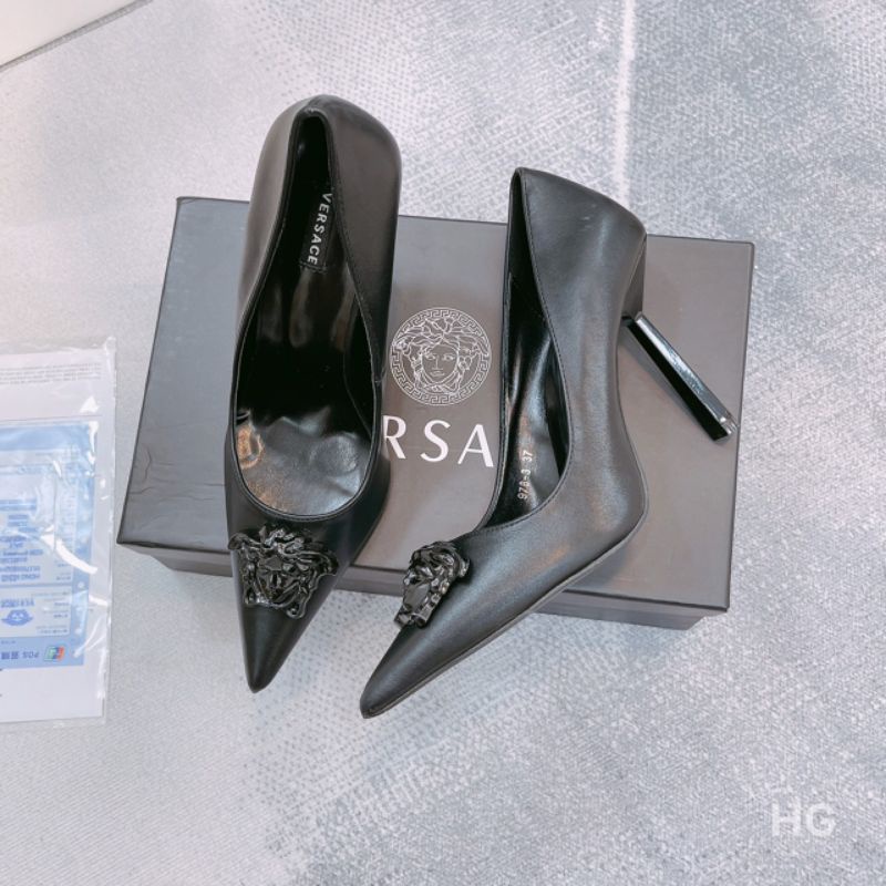 H(ẢNH THẬT) Giày Cao Gót 10p Ver Logo Sang Chảnh Da Mềm Êm Fullbox Bill Túi Hãng Cao Cấp