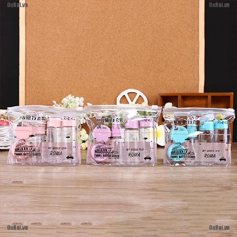 Set 7 Lọ Nhựa Trong Suốt Đựng Mỹ Phẩm Du Lịch Tiện Lợi
