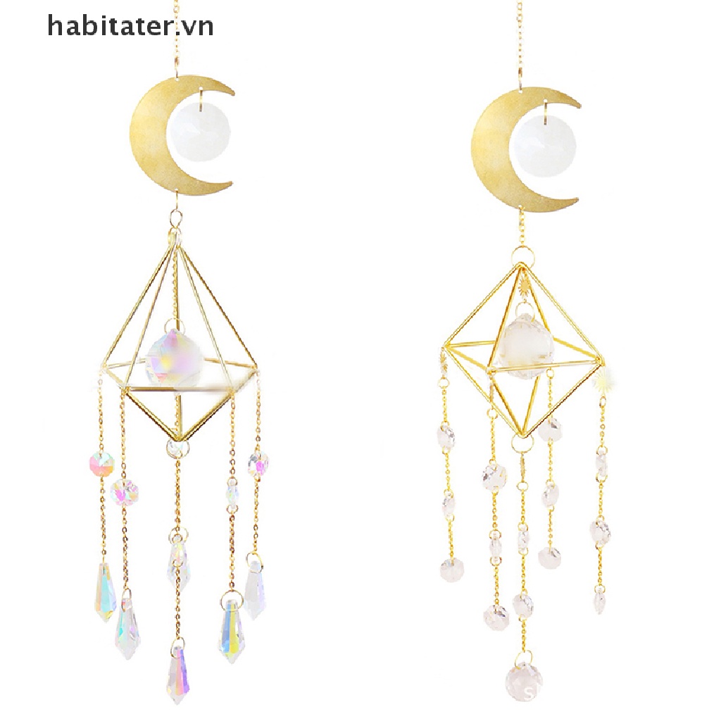 Chuông Gió Đính Hạt Pha Lê Nhiều Màu Hình Mặt Trời