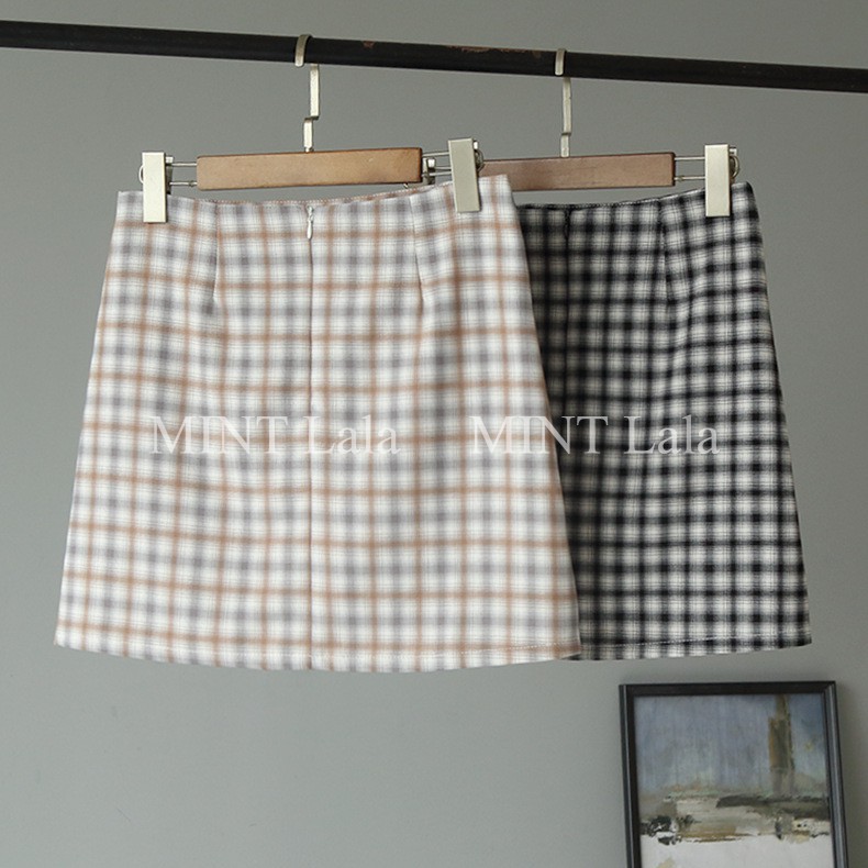 Chân Váy Quảng Châu Caro Đính Nút Túi Trước | BigBuy360 - bigbuy360.vn