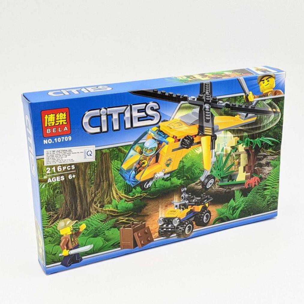 [Khai trương giảm giá] Bộ LEGO CITIES - Lắp ráp trực thăng thám hiểm rừng rậm - 216 miếng