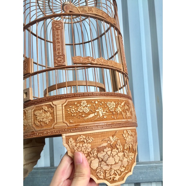 LỒNG KHUYÊN ĐỤC HOA MAI ĐẦY ĐỦ PHỤ KIỆN