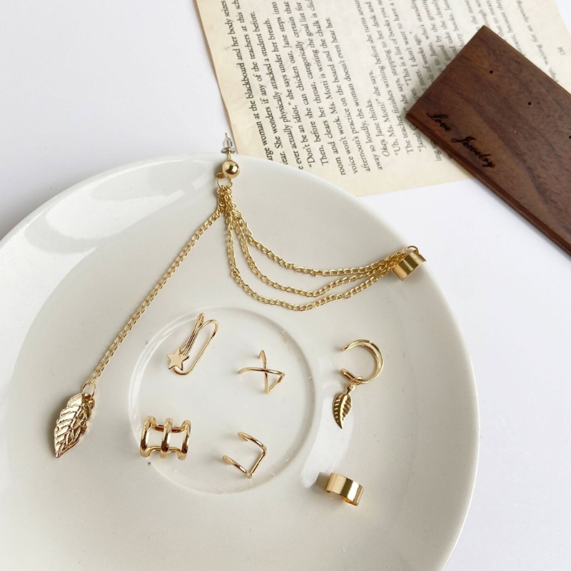 Set 7 Khuyên Vành Tai Kim Loại Thời Trang Cho Nữ