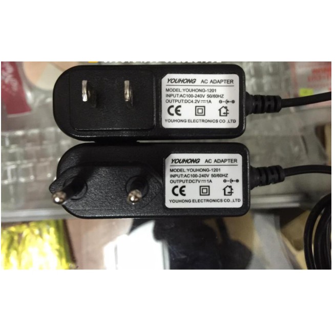 CŨ MEICHA  Sạc nguồn máy xăm phổ thông 4,2v 4.2v 4,5v 4.5v7v 2.5V 5V 1A 6v chân đôi, phun xăm thẩm mỹ chân nhỏ dây usb