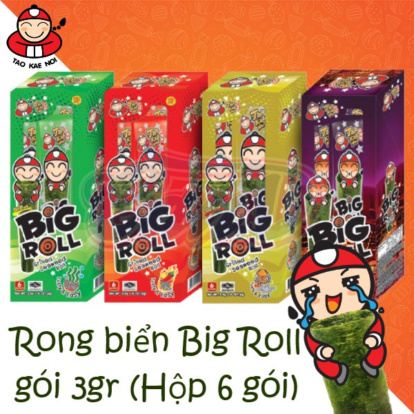 (5 vị) Rong biển Big Roll gói 3gr (Hộp 6 gói)