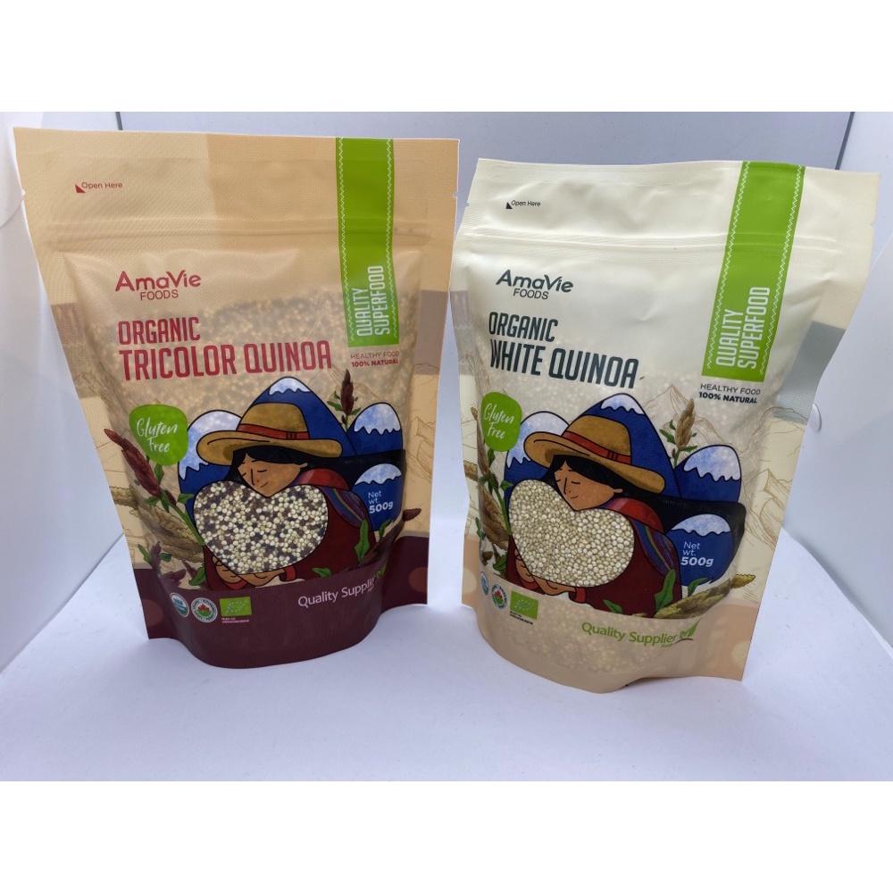 Hạt diêm mạch quinoa hữu cơ Amavie Foods 500g (trắng/ 3 màu)